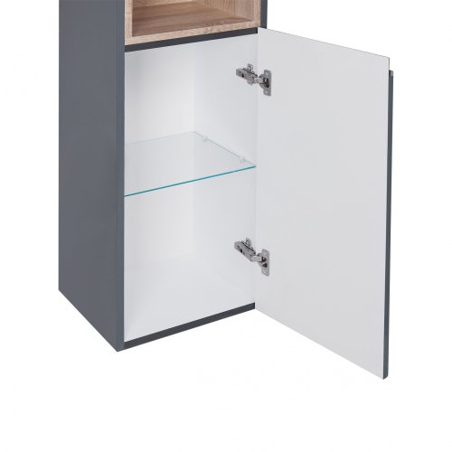 Пенал підлоговий Qtap Robin Graphite/Whitish oak QT1376PN1652RGWO