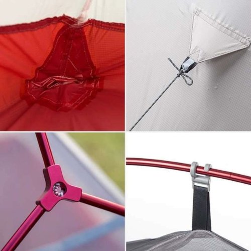 Палатка сверхлегкая одноместная с футпринтом Naturehike Сloud Up 1 Updated NH18T010-T, 20D, серо-красный