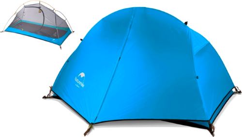 Палатка сверхлегкая одноместная с футпринтом Naturehike Cycling 1 NH18A095-D, 210T, голубой