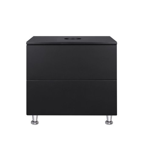 Тумба напольная Qtap Tern Matt black со столешницей QT1780TNL702MB