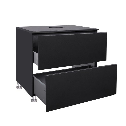 Тумба напольная Qtap Tern Matt black со столешницей QT1780TNL702MB