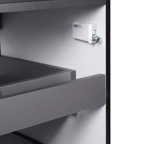 Тумба напольная Qtap Tern Matt black со столешницей QT1780TNL702MB