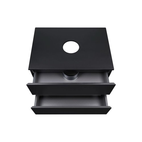 Тумба підвісна Qtap Tern Matt black зі стільницею QT1779TPL702MB