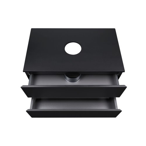 Тумба подвесная Qtap Tern Matt black со столешницей QT1779TPL802MB