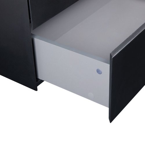 Тумба подвесная Qtap Tern Matt black со столешницей QT1779TPL802MB