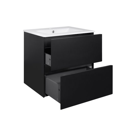 Тумба с раковиной Qtap Tern Matt black QT1772TPL6023060CMB