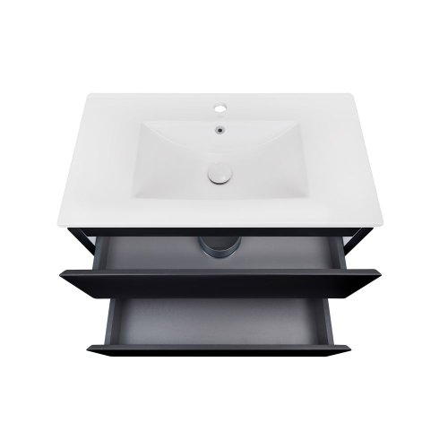 Тумба с раковиной Qtap Tern Matt black QT1772TPL8023080CMB