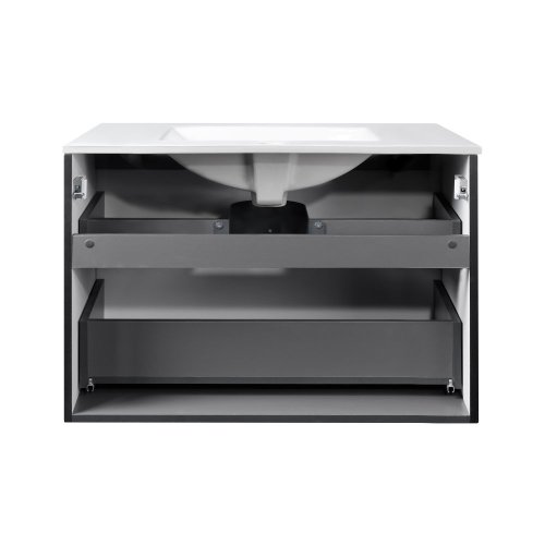 Тумба с раковиной Qtap Tern Matt black QT1772TPL8023080CMB