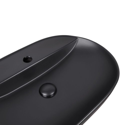 Умывальник Qtap Scorpio Matt black с донным клапаном QT142203MBMB