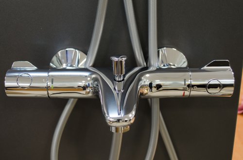 Змішувач для ванни Grohe Grohtherm 800 з душовою лійкою Grohe New Tempesta 100