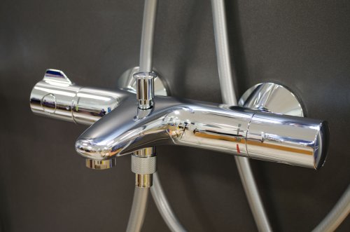 Змішувач для ванни Grohe Grohtherm 800 з душовою лійкою Grohe New Tempesta 100