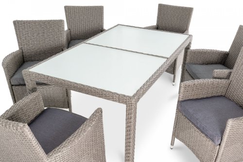 Садові меблі Di Volio VERONA 6+1 Сірий/сірий