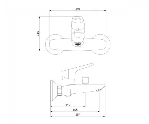 Смеситель для ванны Damixa Origin Bit 771000200 белый
