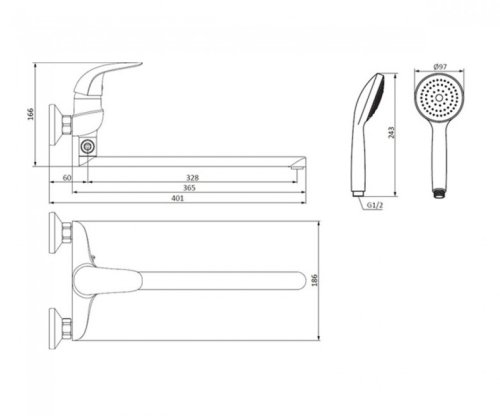 Смеситель для ванны Damixa Palace Bit 319500000