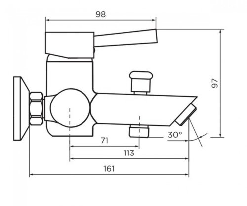 Смеситель для ванны Damixa Origin Line 761000000