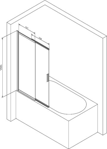 Шторка для ванной AM.PM Like WU80S-100PS-150MT