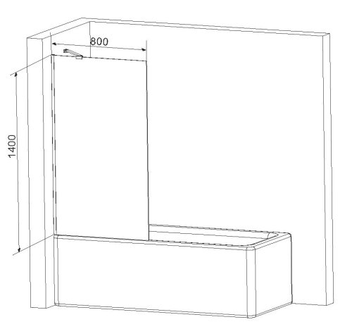 Шторка для ванной AM.PM Gem WU90BS-080-140CM