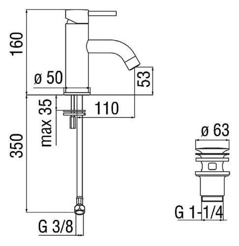 Смеситель для умывальника Nobili Live Velvet Black LV00118/2BM