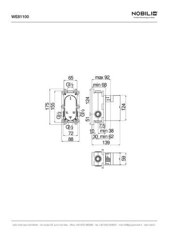 Встроенная часть смесителя на 2 выхода Nobili WE81100