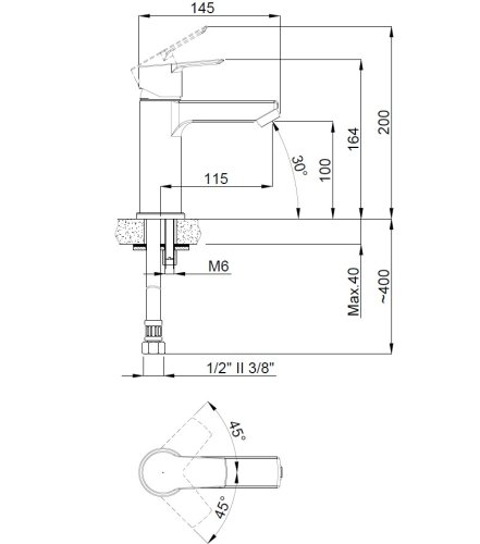 Смеситель для умывальника Adell Neon Regular 15714501