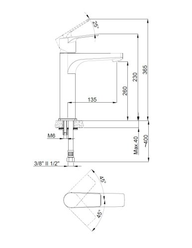 Смеситель для умывальника Adell Azure 15684551