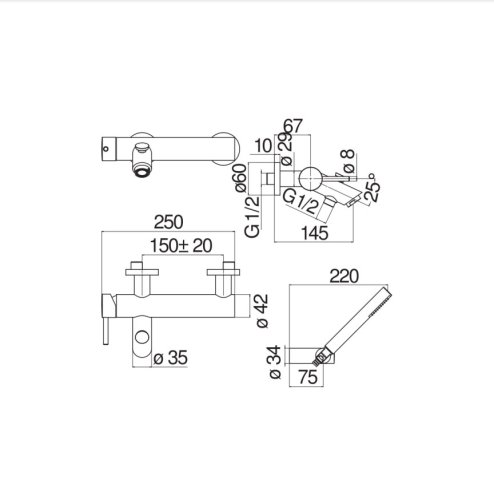 Смеситель для ванны Nobili Live LV00110CR