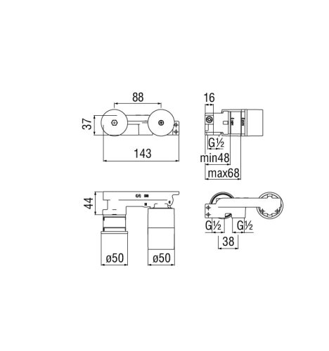 Встроенная часть смесителя (универсальная) Nobili WE00198