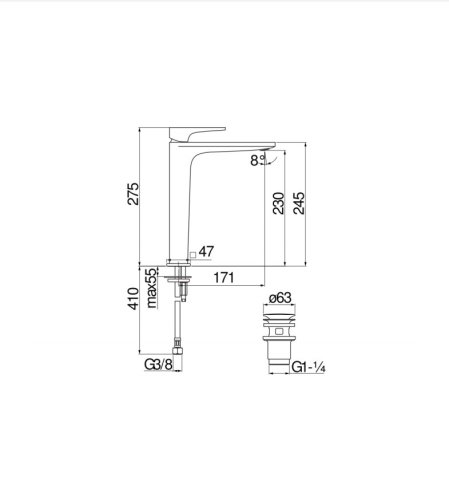 Смеситель для умывальника Nobili Seven SE124128/2CR