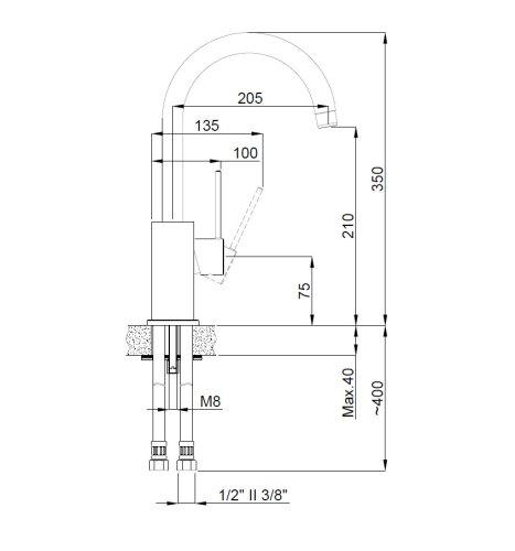 Смеситель для кухни Adell Rondo V2 151644324
