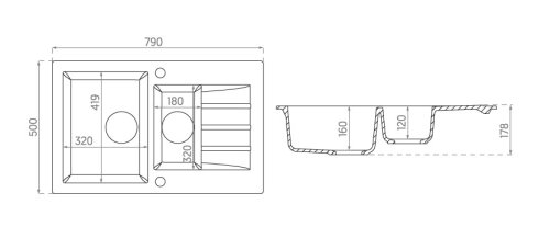 Кухонная мойка Axis Group Mojito 120 1.101.151.20
