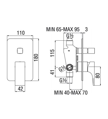 Смеситель для душа Nobili Seven Velvet Black SE124100BM