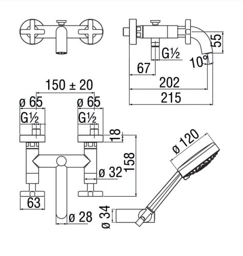 Смеситель для ванны Nobili Lira LR116210CR