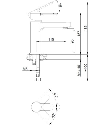 Смеситель для умывальника Adell Lento Regular 15494501