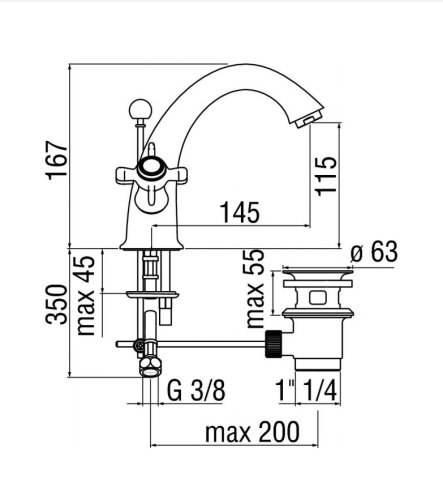 Смеситель для умывальника Nobili Ritz RI49118/6CR