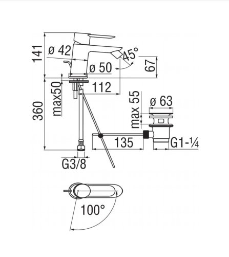 Смеситель для биде Nobili Sand SAE99119/1CR