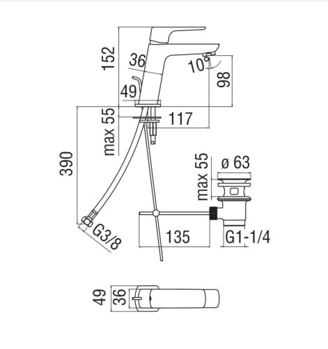 Смеситель для умывальника Nobili Acquaviva VV103118/1CR