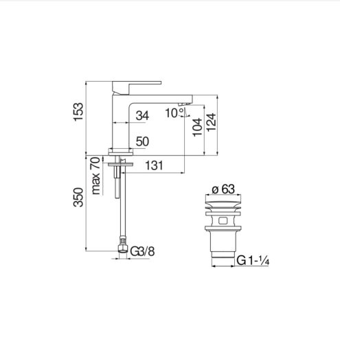 Смеситель для умывальника Nobili Up UP94118/3CR