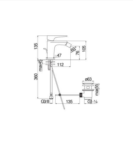 Смеситель для биде Nobili Seven SE124119/1CR