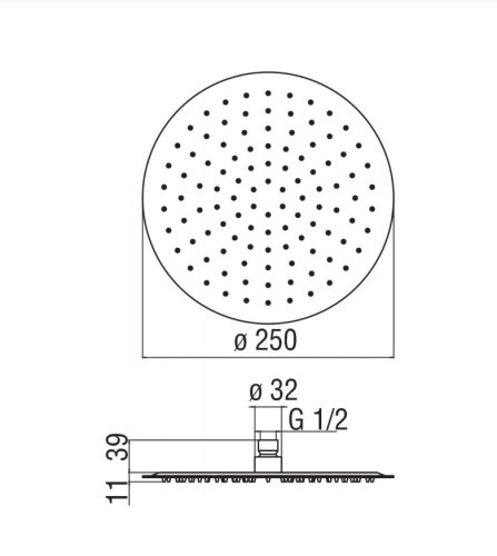 Верхний душ Nobili Velvet Black AD139/121BM