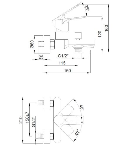 Смеситель для ванны Adell Azure 156805006