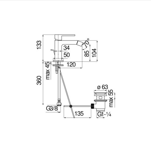 Смеситель для биде Nobili UP UP94119/1CR