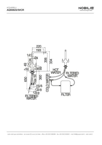 Смеситель для кухни Nobili Acquerelli AQ93823/3VCR