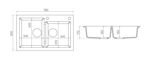 Кухонная мойка Axis Group Mojito 140 11A.MO140.900.10/1.101.140.50