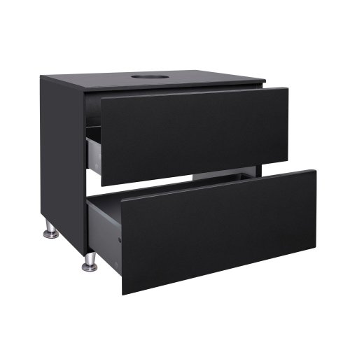 Тумба напольная Qtap Tern Matt black со столешницей QT1780TNL802MB