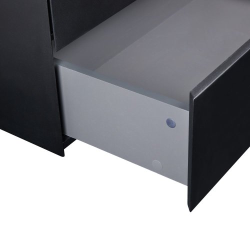 Тумба напольная Qtap Tern Matt black со столешницей QT1780TNL802MB