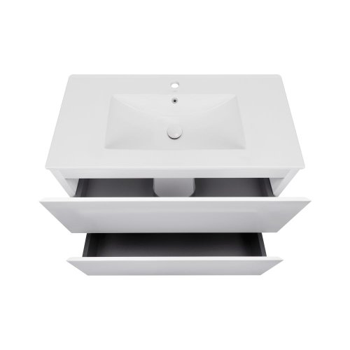 Комплект Qtap Tern White тумба напольная + раковина врезная QT1771TNL8013080CW