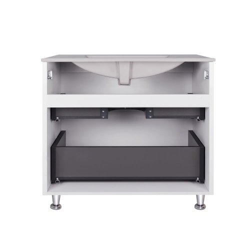 Комплект Qtap Tern White тумба напольная + раковина врезная QT1771TNL8013080CW