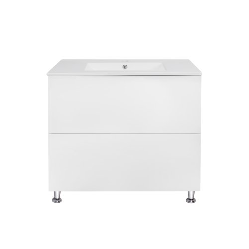 Комплект Qtap Tern White тумба напольная + раковина врезная QT1771TNL8013080CW