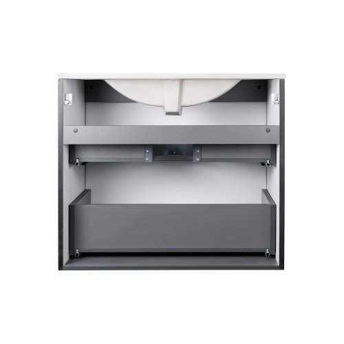 Комплект Qtap Tern Matt black тумба підвісна + раковина врізна QT1772TPL7023070CMB