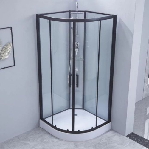 Душевой бокс Lidz Majatek SB90x90.BLA.LOW.TR, стекло прозрачное 5 мм без поддона